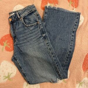 Garage Distressed Blue Straight Leg Jeans